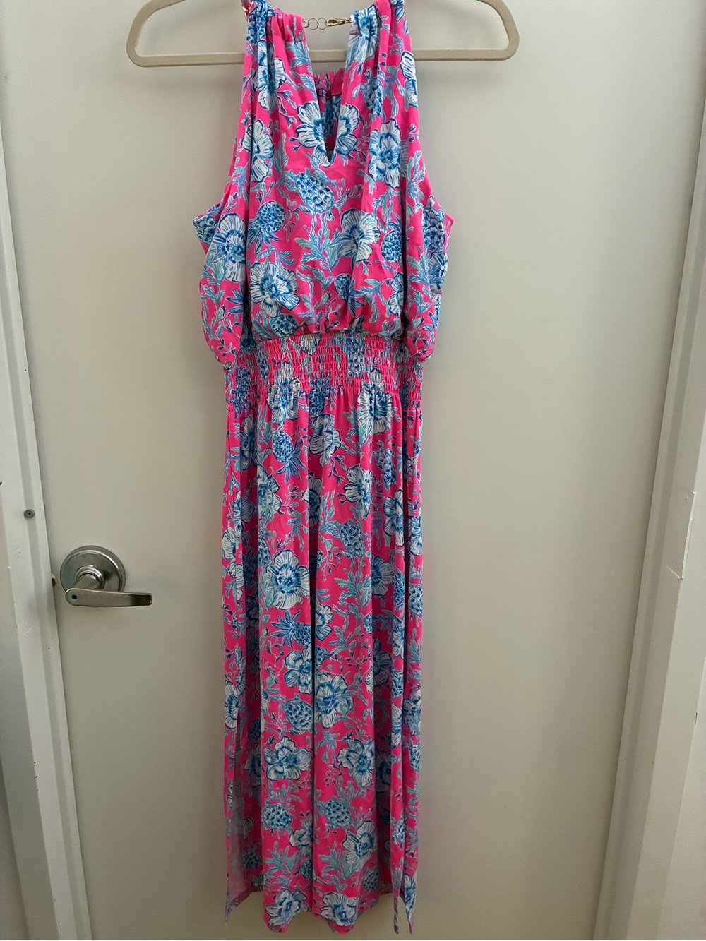 NWT Lilly Pulitzer Gracelyn Floral Halter Maxi  Dress in Pink and Blue M - Picture 9 of 9